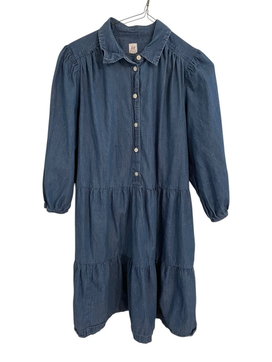 GAP Dresses & Skirts - GAP Blue Denim Tiered Button-Front Cotton Boho Tiered Dress, Size S